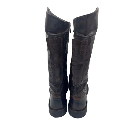 Boemos Women's Dark Brown Leather Knee-High Riding Boots Size 7.5 - Picture 6 of 10